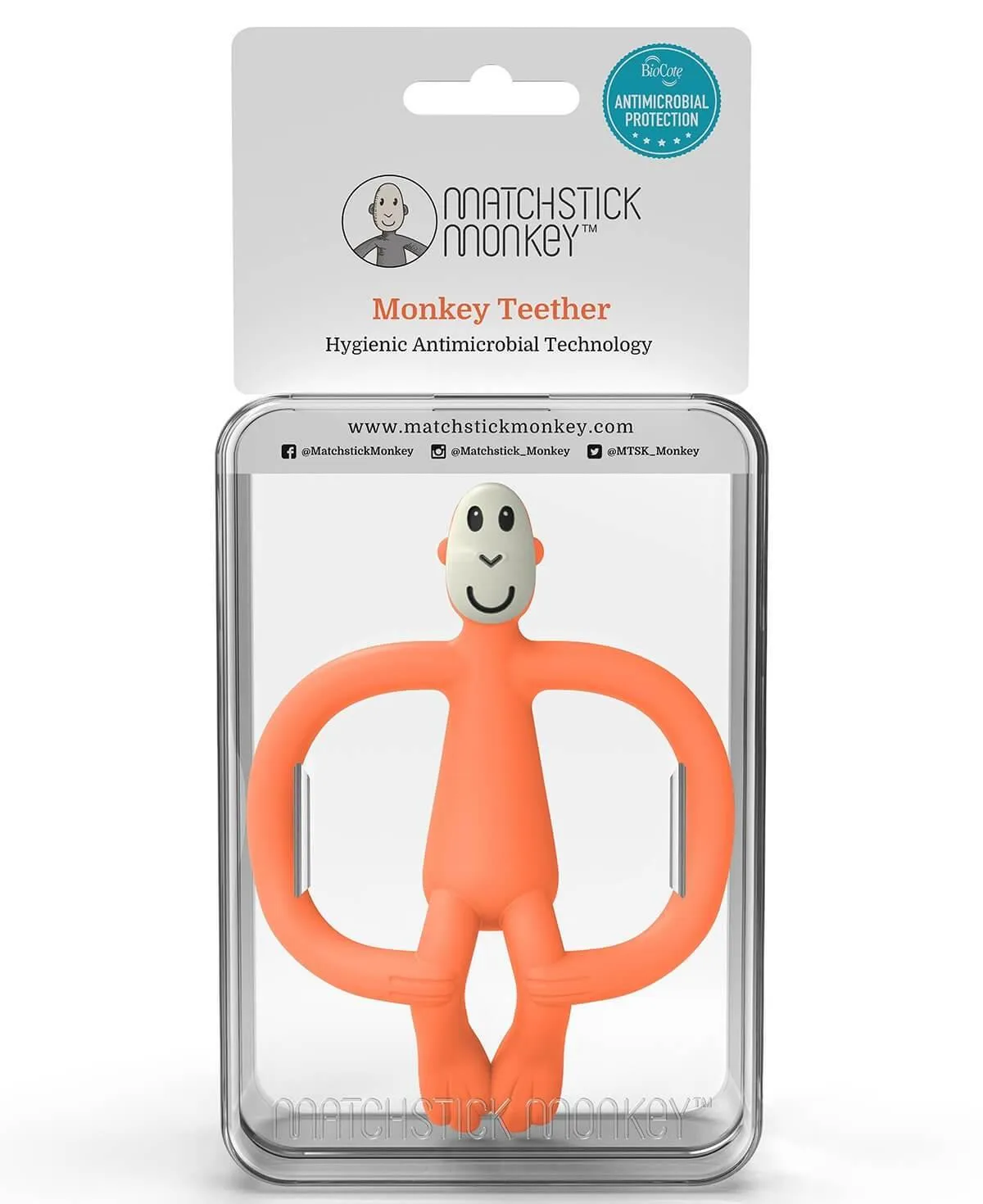 Matchstick Monkey Teething Toy - Orange (New Version)