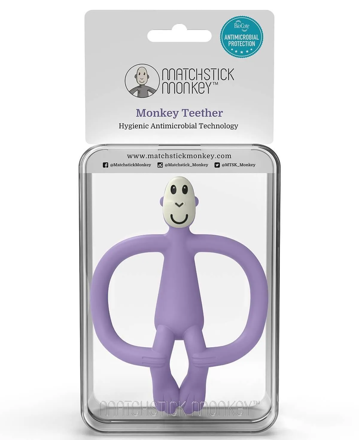 Matchstick Monkey Teething Toy - Purple (New Version)