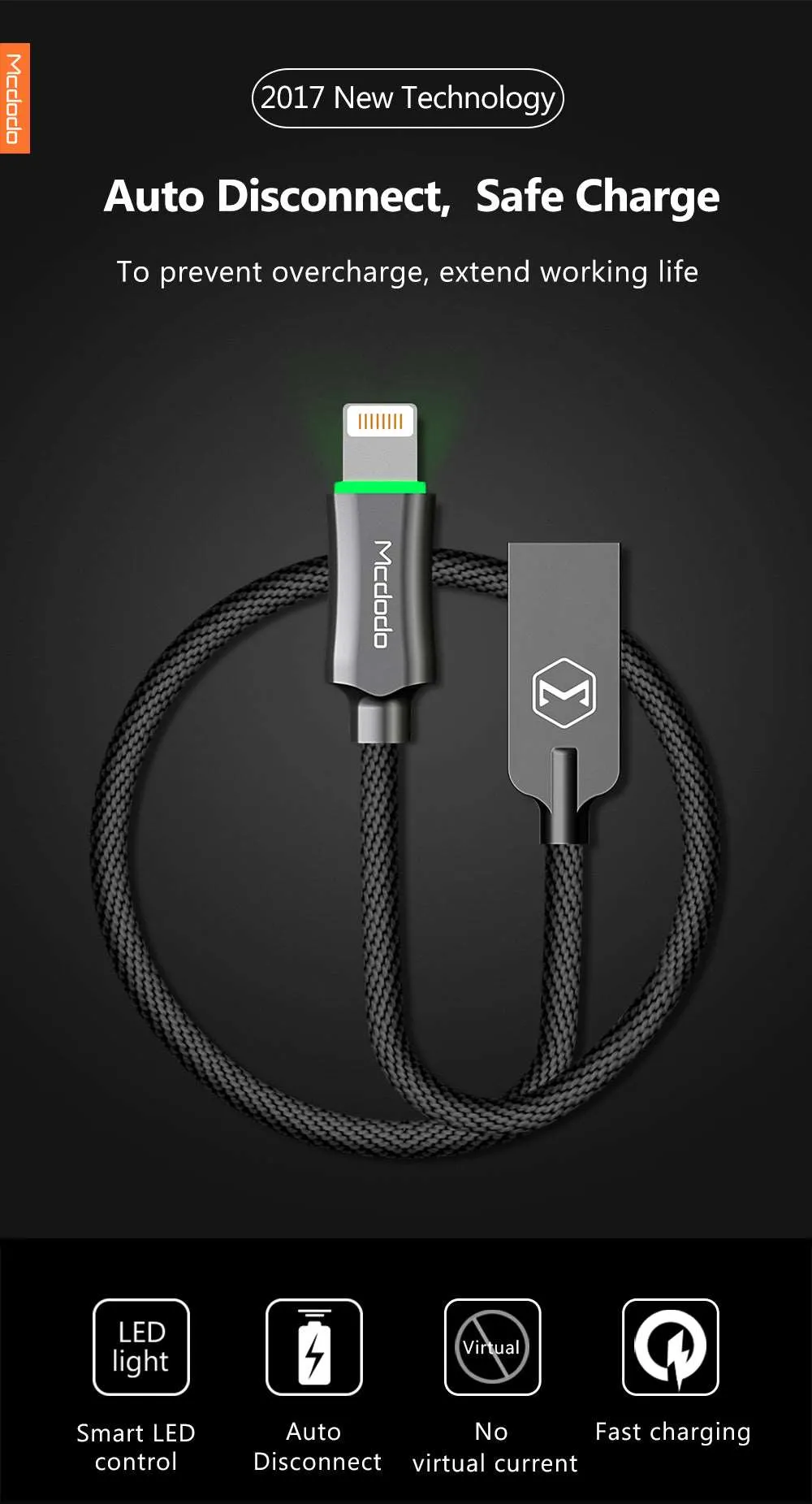 Mcdodo CA-390 | USB to Lightning Mobile Cable | Auto Power Off