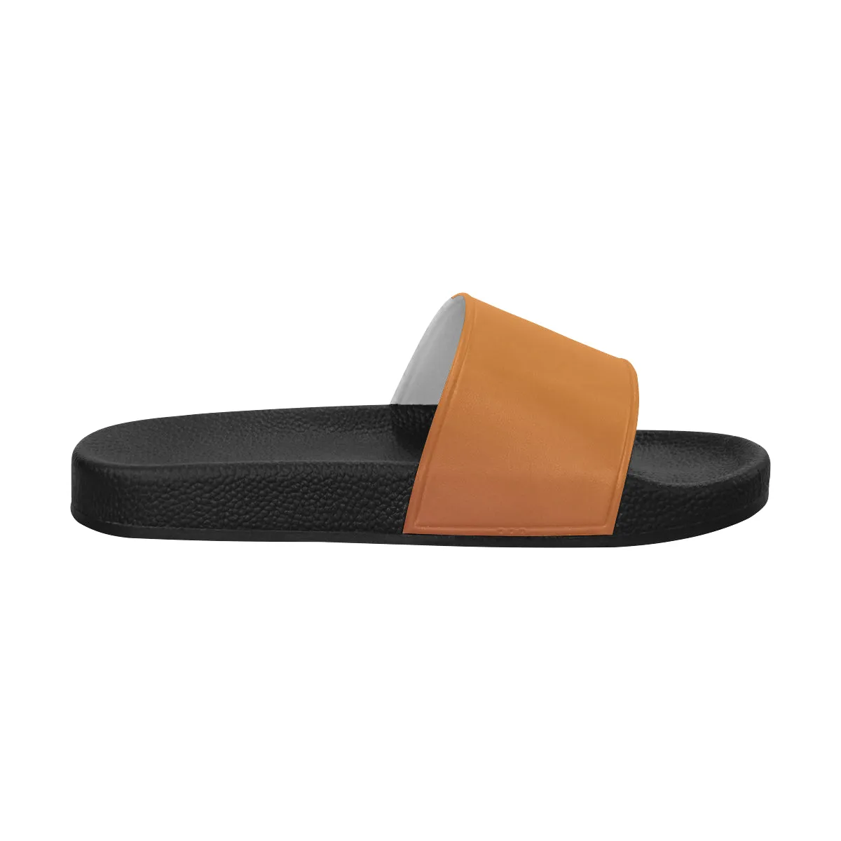 Men's Big Size Orange Solids Print Sliders Sandal