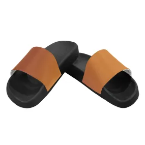 Men's Big Size Orange Solids Print Sliders Sandal