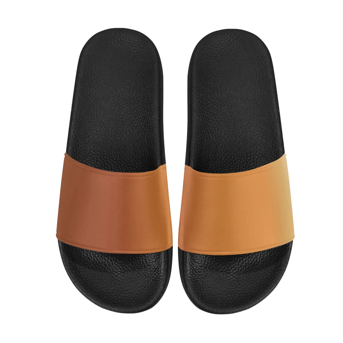 Men's Big Size Orange Solids Print Sliders Sandal