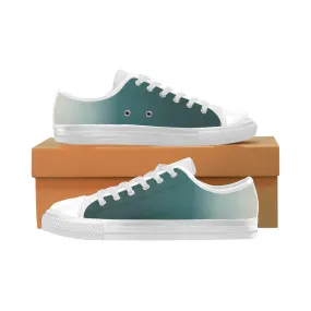 Men's Big Size Turquoise Gradient Print Low Top Canvas Shoes