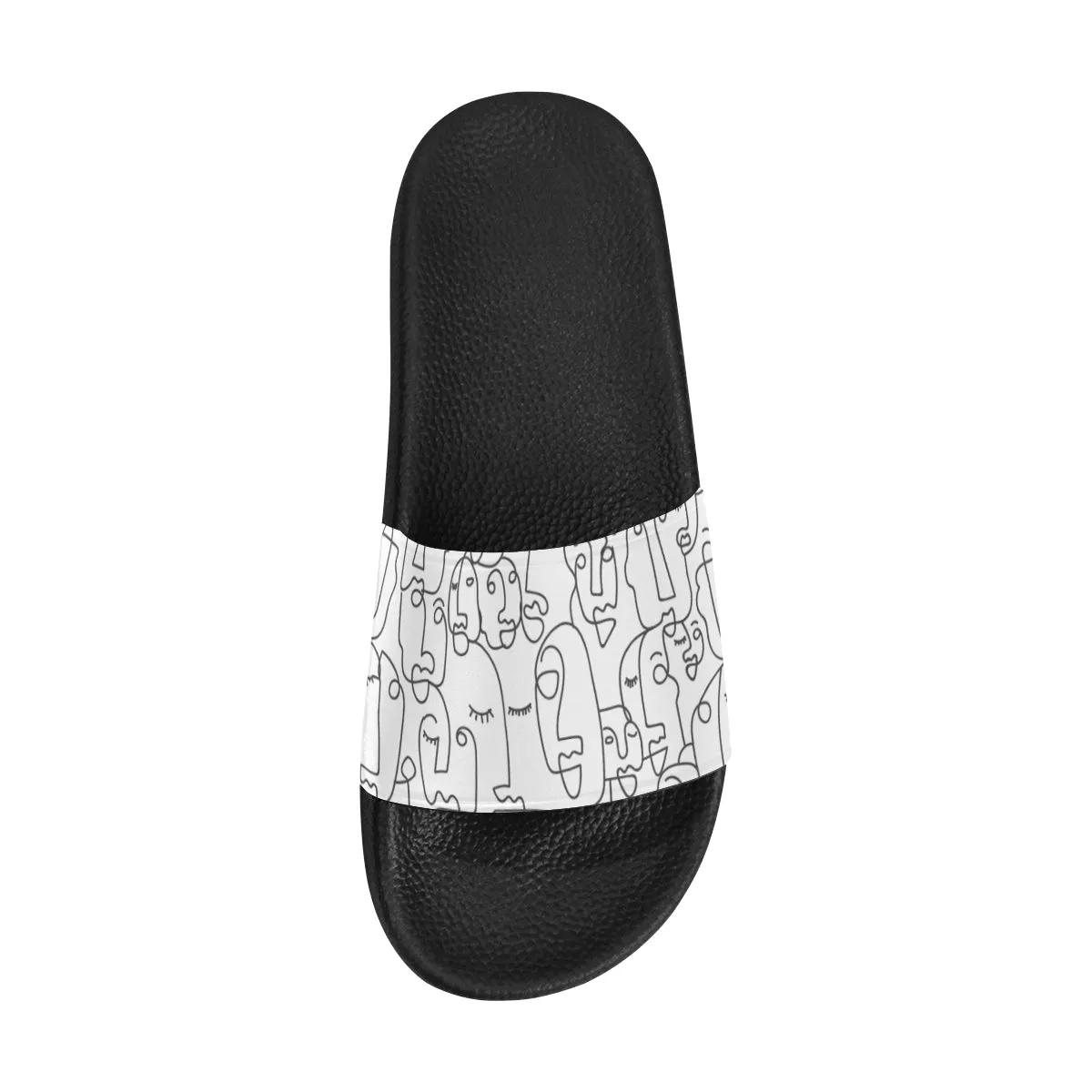 Men's Big Size White Face Doodle Sliders Sandal