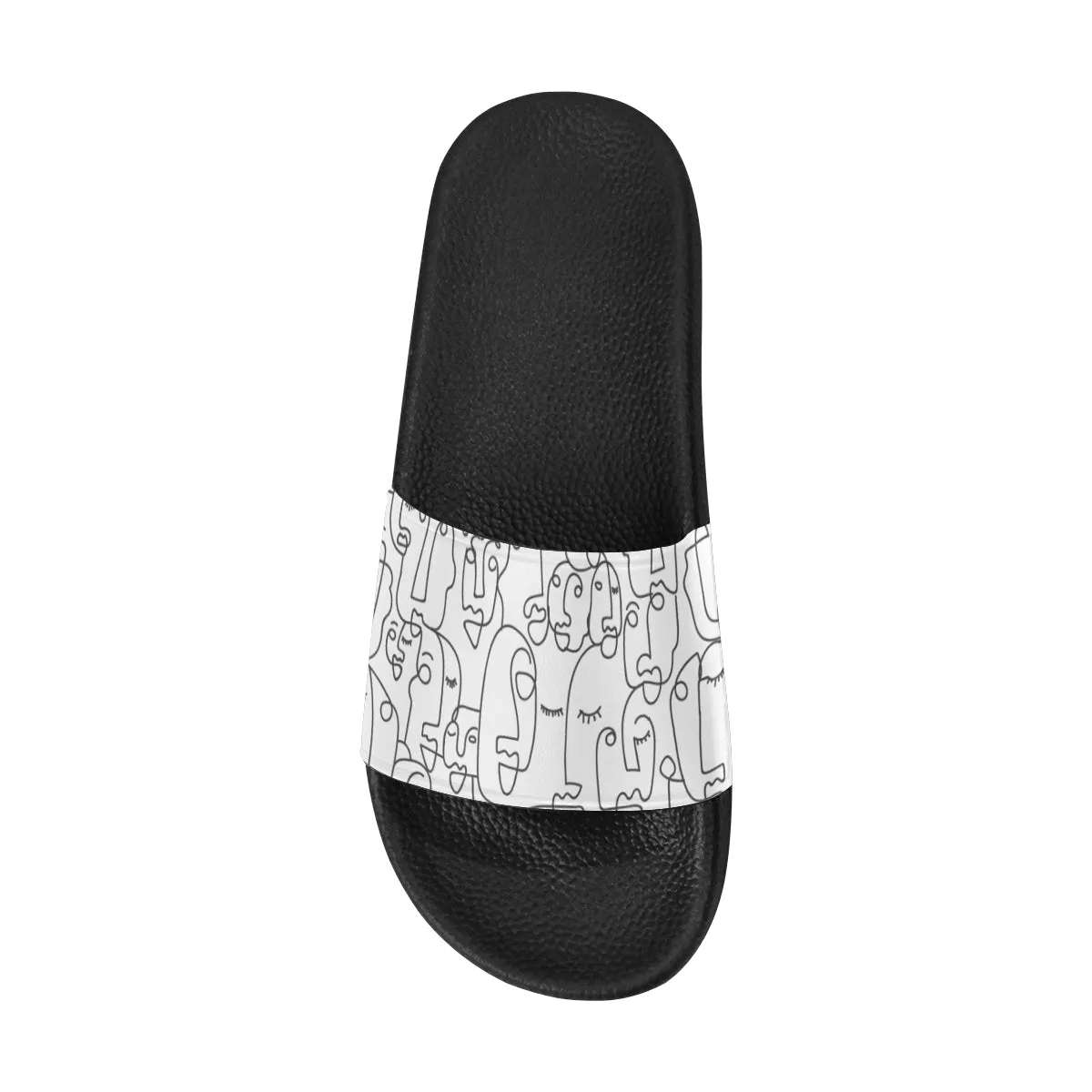 Men's Big Size White Face Doodle Sliders Sandal