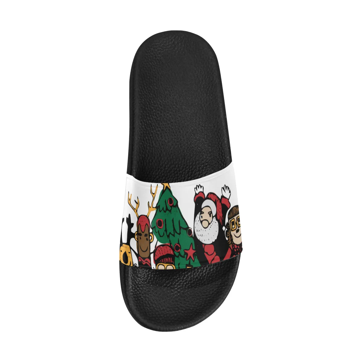 Men's Christmas Doodle Print Big Size Sliders Sandal