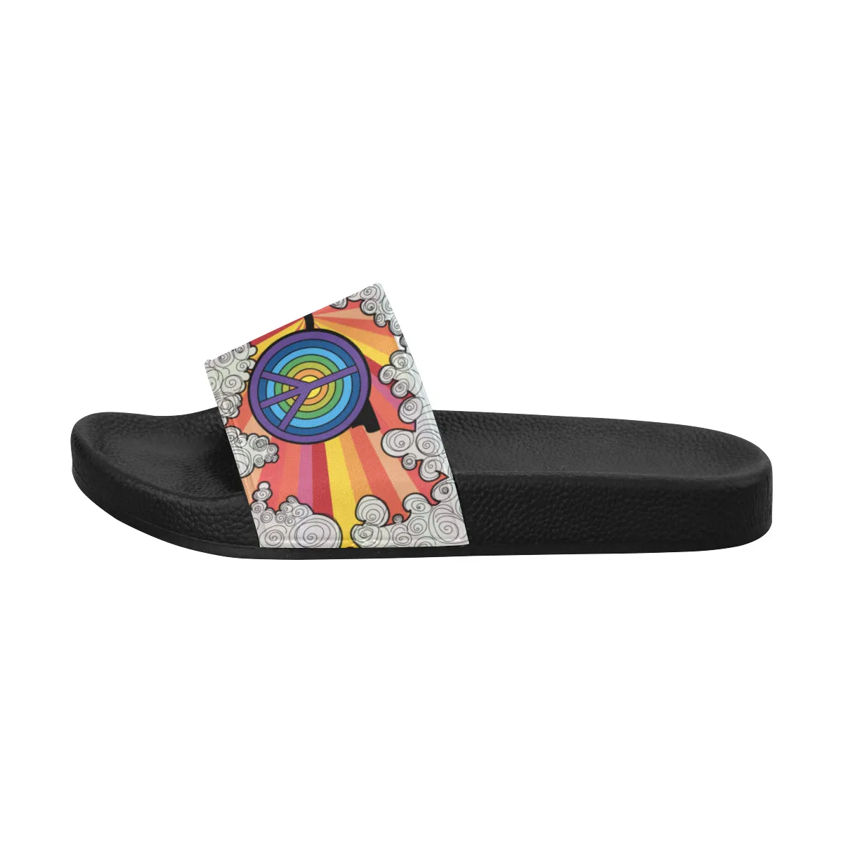 Men's Peace Shades Psychedelic Print Sliders Sandal