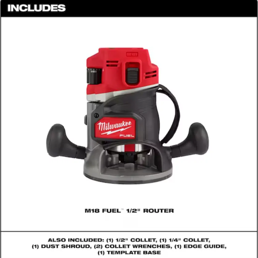 Milwaukee 2838-20 M18 FUEL™ 1/2" Router (Tool Only)