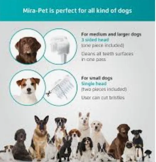 Mira Pet Brush Head - 3 sided (2 Pack) Original