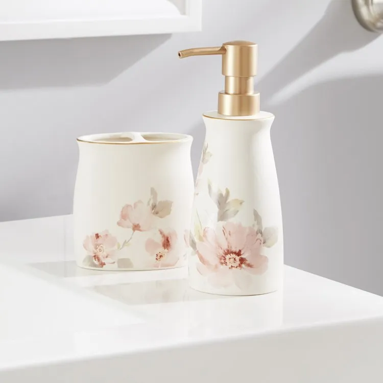 Misty Floral Toothbrush Holder