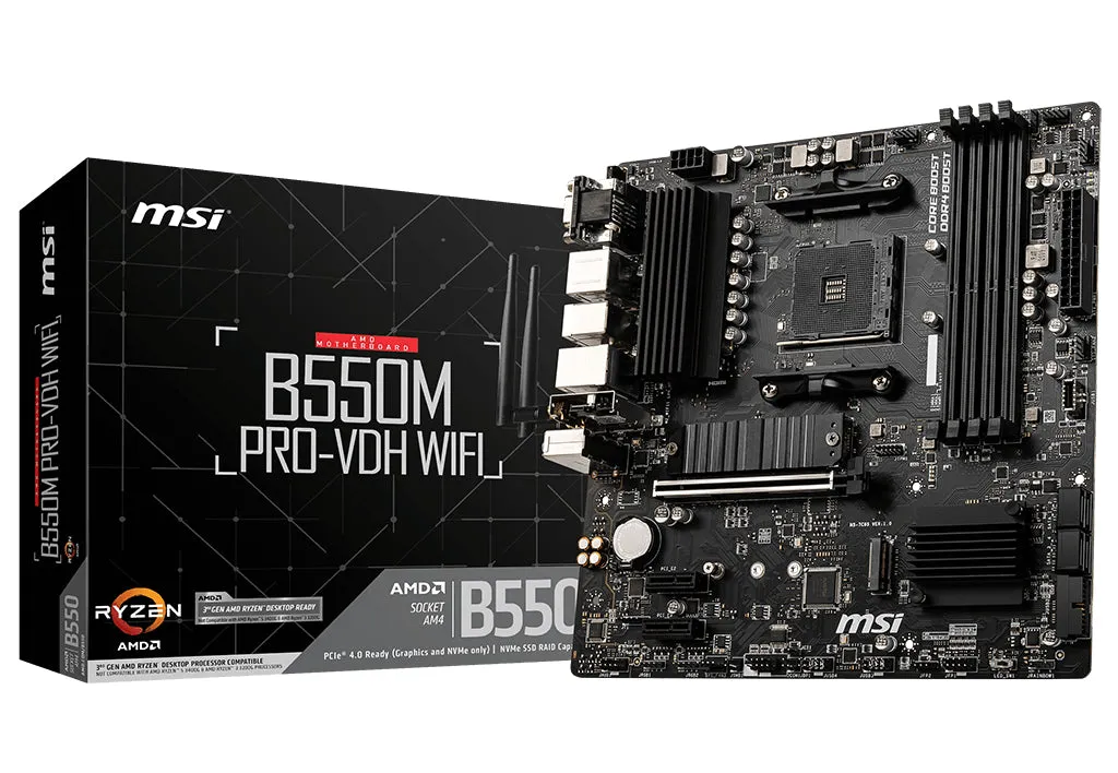 Msi Mainboard B550m Pro-Vdh Wifi - Micro Atx - Socket Am4 - Amd B550