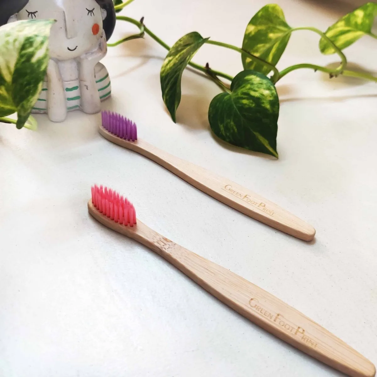 Natural Bamboo Kids Toothbrush - Pack of 2