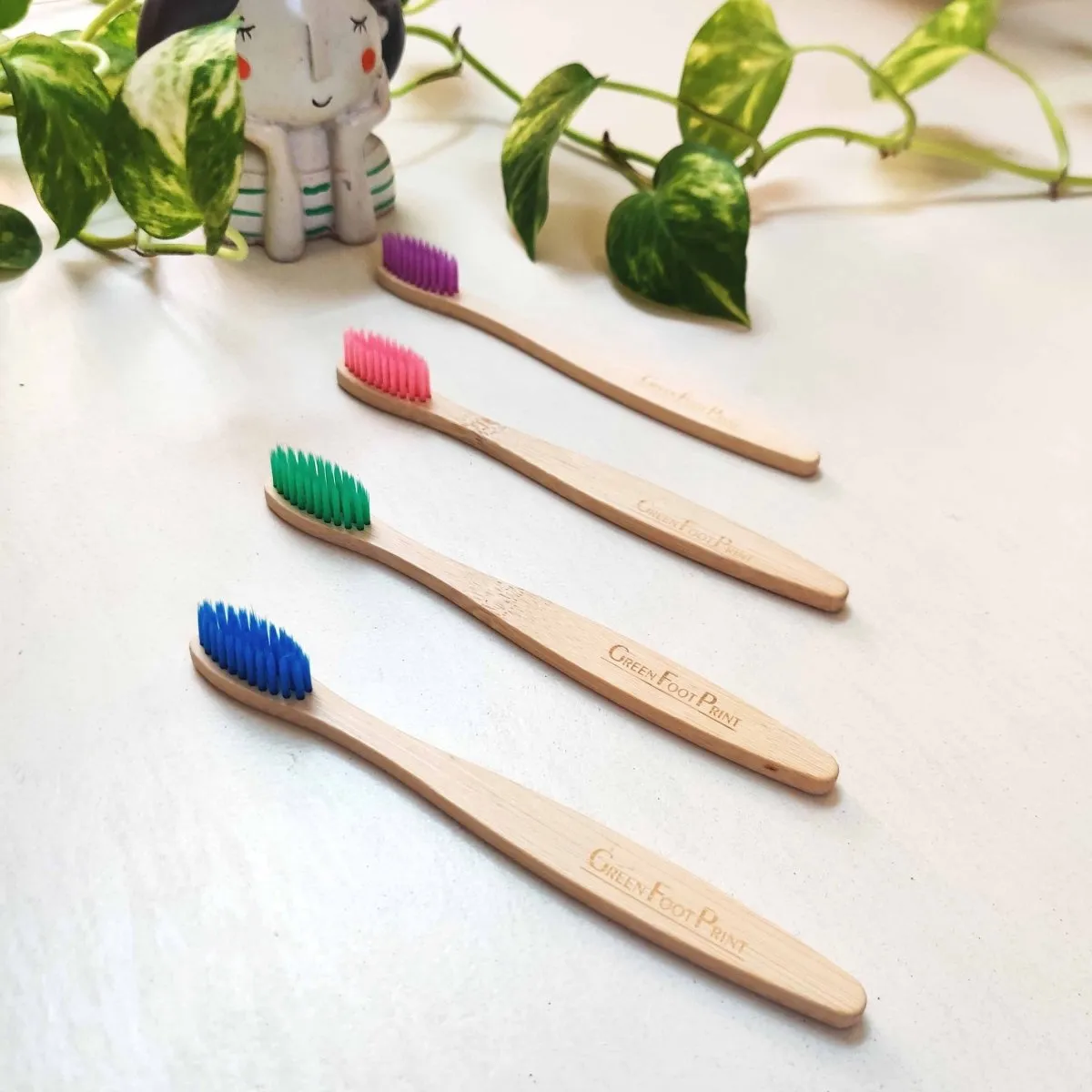 Natural Bamboo Kids Toothbrush - Pack of 2