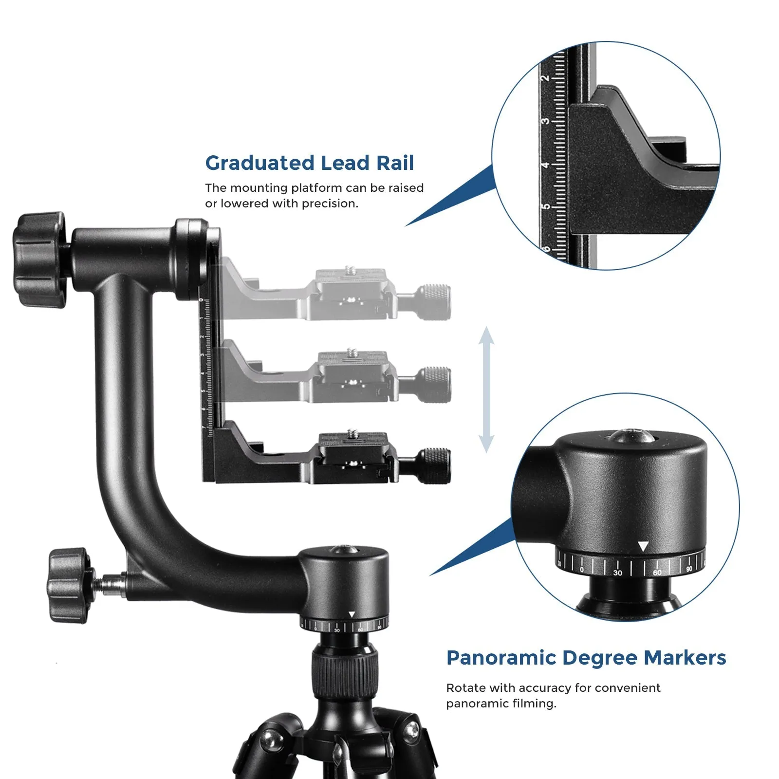 NEEWER GM-QS Metal Gimbal Tripod Head