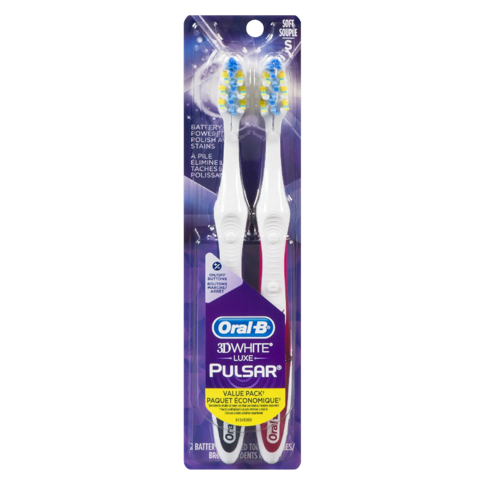 Oral-B 3D White Luxe Pulsar Toothbrush - 2pk.