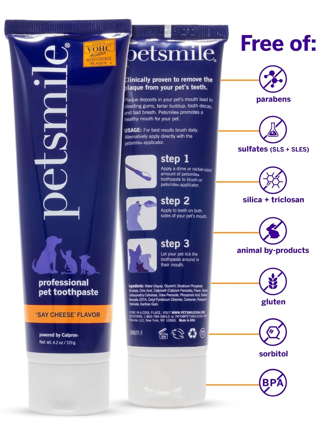 Petsmile - #1 Vet Dentist Recommended Toothpaste for Dog and Cat, Say Cheese, 4.2oz