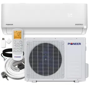 Pioneer® Diamante Ultra 12,000 BTU 22 SEER Wi-Fi Ductless Mini-Split Inverter   Air Conditioner Heat Pump Full Set with 16 Ft. Kit - 110/120V