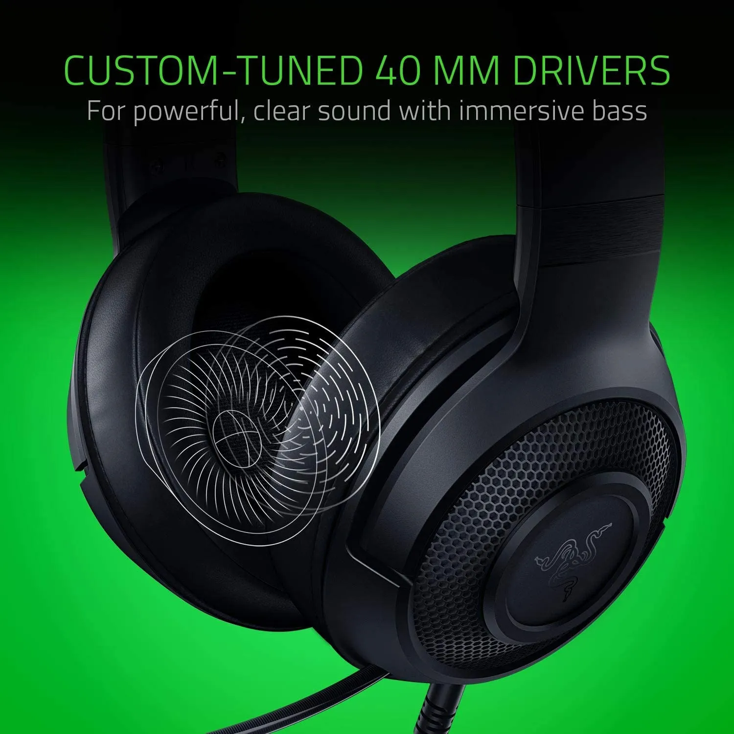 Razer Headset Kraken X Gaming Headset - 7.1 Surround Sound - Ultra-light - Classic Black