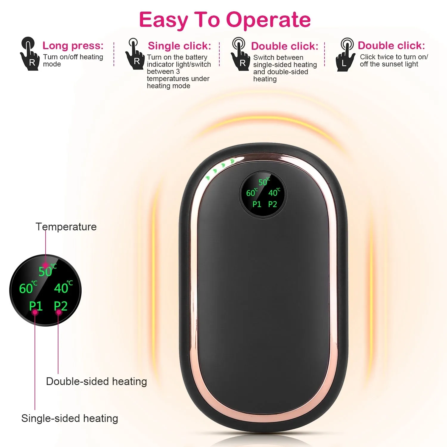 Rechargeable Hand Warmer Electric Hand Heater