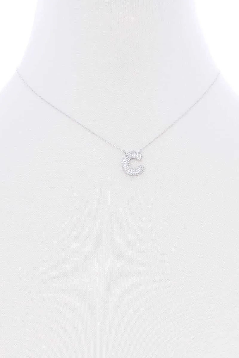 Rhinestone Initial Necklace