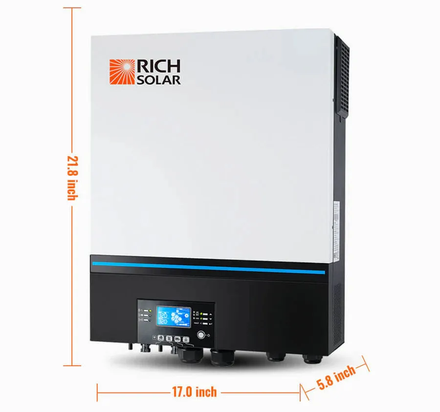 Rich Solar Complete Off-Grid Solar Kit RS-H6548 | 8000W PV Input 48V 120VAC Output   6560(16x410) Watt Solar PV [KIT-SR0001]