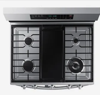 Samsung  30-in 5 Burners 3.4-cu ft / 2.5-cu ft Self-cleaning Air Fry Convection Oven Freestanding Double Oven Gas Range