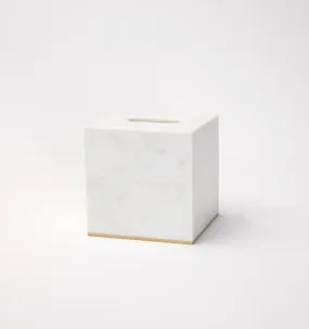 Sferra | Pietra Marble Tissue Box Holder - White & Gold