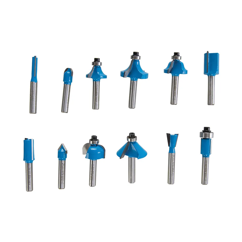 Silverline 792084 1/4" TCT Router Bit Set 12pce 1/4"