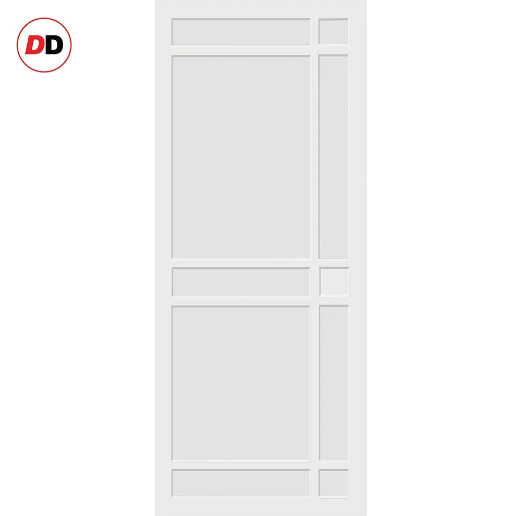 Single Sliding Door & Premium Wall Track - Eco-Urban® Leith 9 Panel Door DD6316 - 6 Colour Options