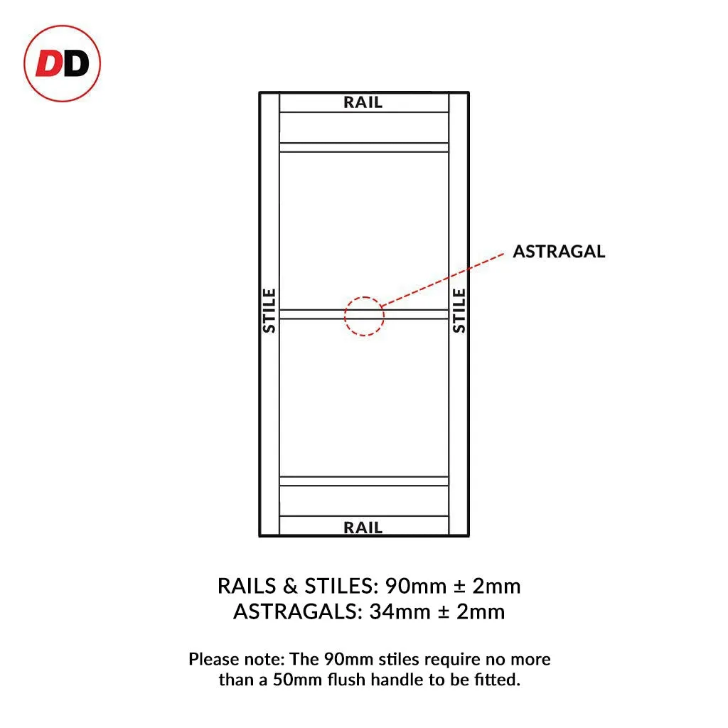 Single Sliding Door & Premium Wall Track - Eco-Urban® Malvan 4 Panel Door DD6414 - 6 Colour Options