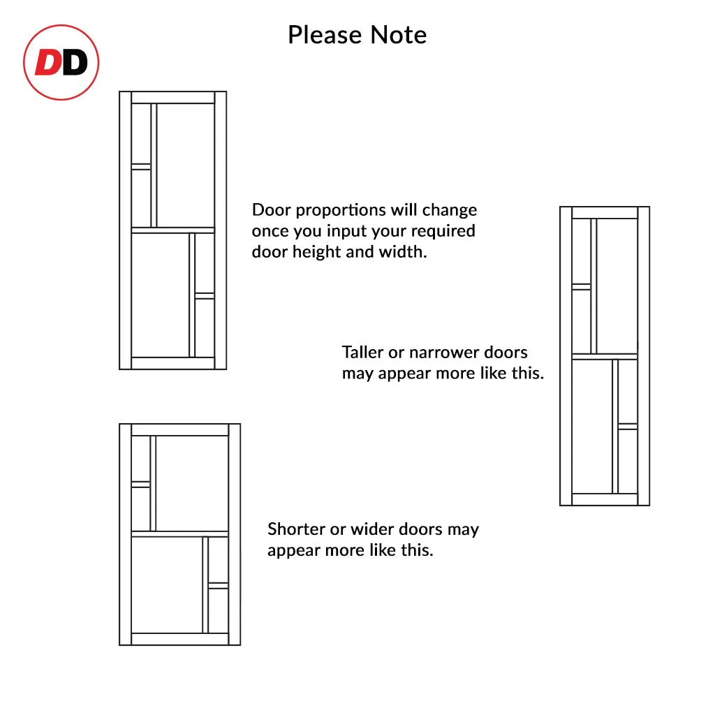 Sirius Tubular Stainless Steel Track & Solid Wood Door - Eco-Urban® Cairo 6 Pane Door DD6419SG Frosted Glass - 6 Colour Options