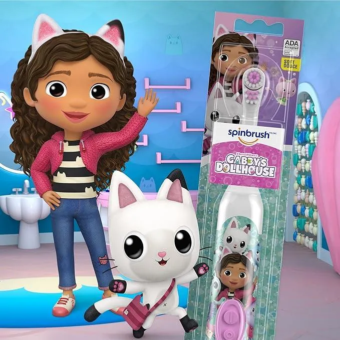 Spinbrush Gabby's Dollhouse Kids Electric Battery Toothbrush