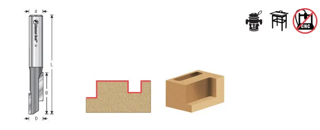 Stagger Tooth Plunge Router Bit | 1⁄2 Dia x 2 5⁄8 x 1⁄2" Shank | 51323 | 738685513231