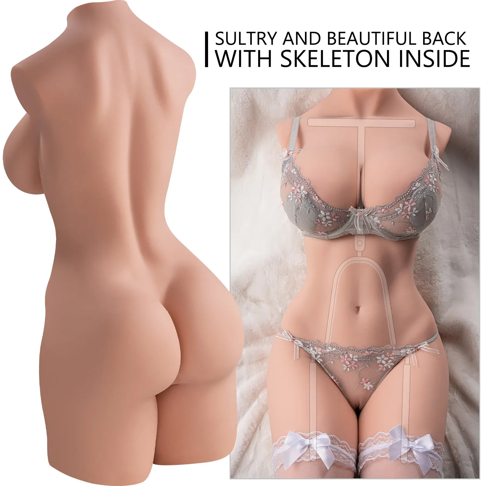 Stephanie: 42.32lb Full Size Sex Doll Male Masturbator Torso