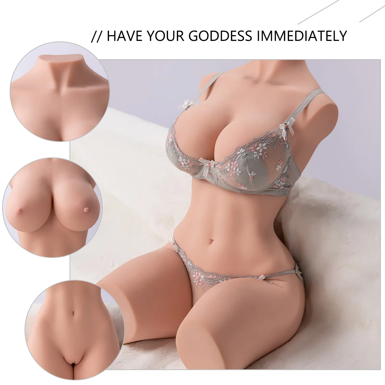 Stephanie: 42.32lb Full Size Sex Doll Male Masturbator Torso