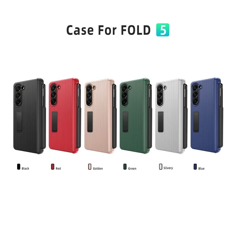 Suitcase Hinge Phone Case With Armor Bracket For Samsung Galaxy Z Fold 5