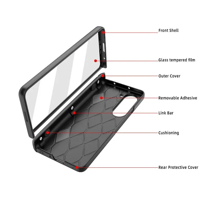 Suitcase Hinge Phone Case With Armor Bracket For Samsung Galaxy Z Fold 5