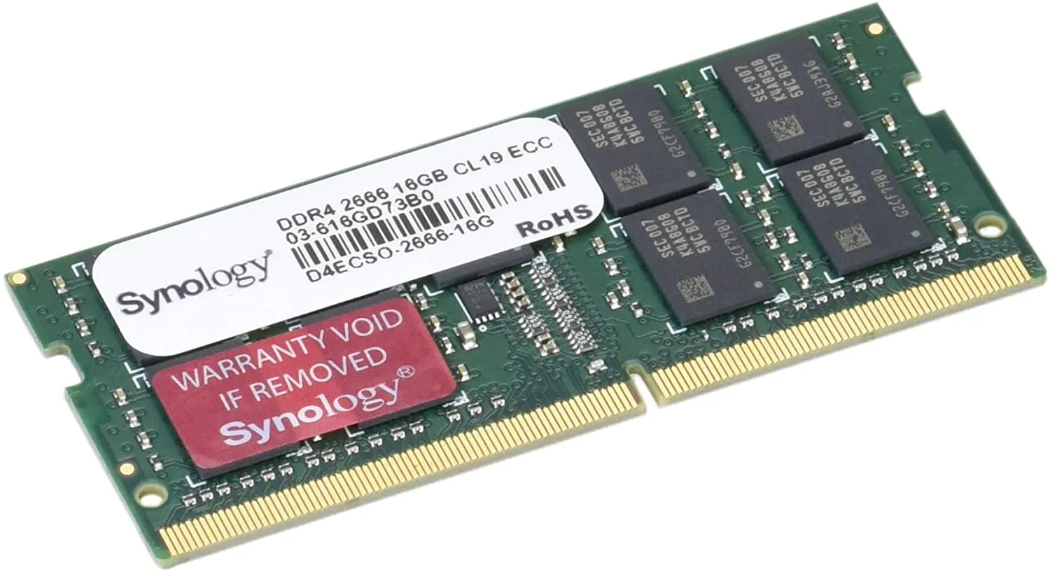 Synology - Ddr4 - Module - 16 Gb - So-Dimm 260-Pin - 2666 Mhz / Pc4-21300 - 1.2 V - Unbuffered - Ecc - For Deep Learning