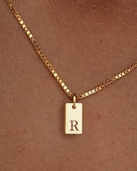 Tag Initial Necklace