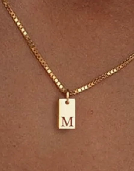 Tag Initial Necklace