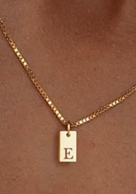 Tag Initial Necklace