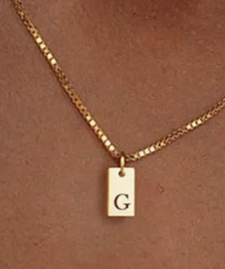 Tag Initial Necklace