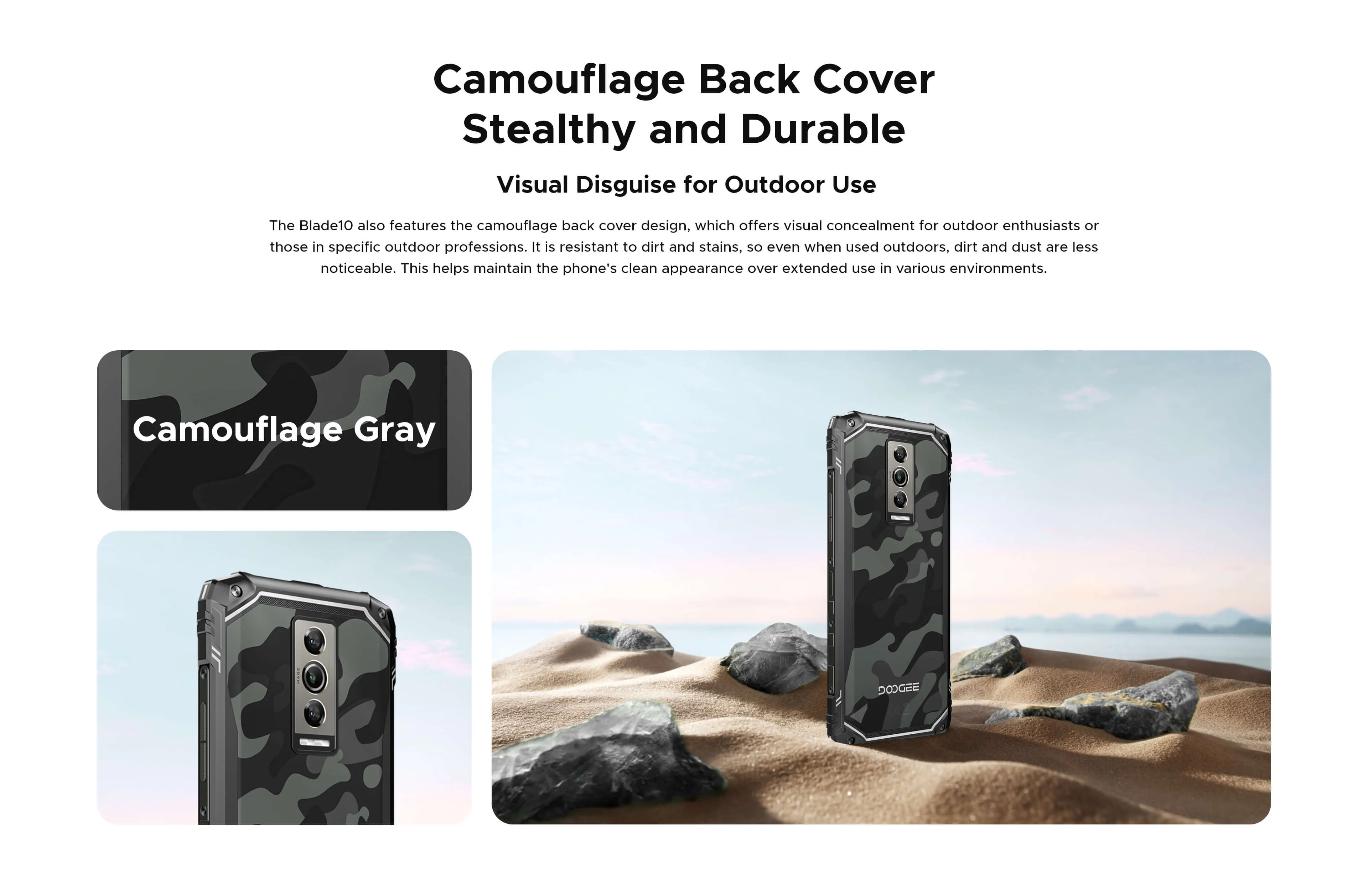 Telefon mobil Doogee Blade10, Camouflage Gray, 9GB RAM (4   5 extensibil), 128GB ROM