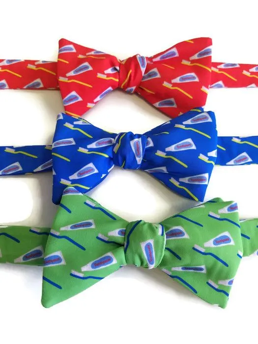 Toothbrush and Toothpaste Bow Tie