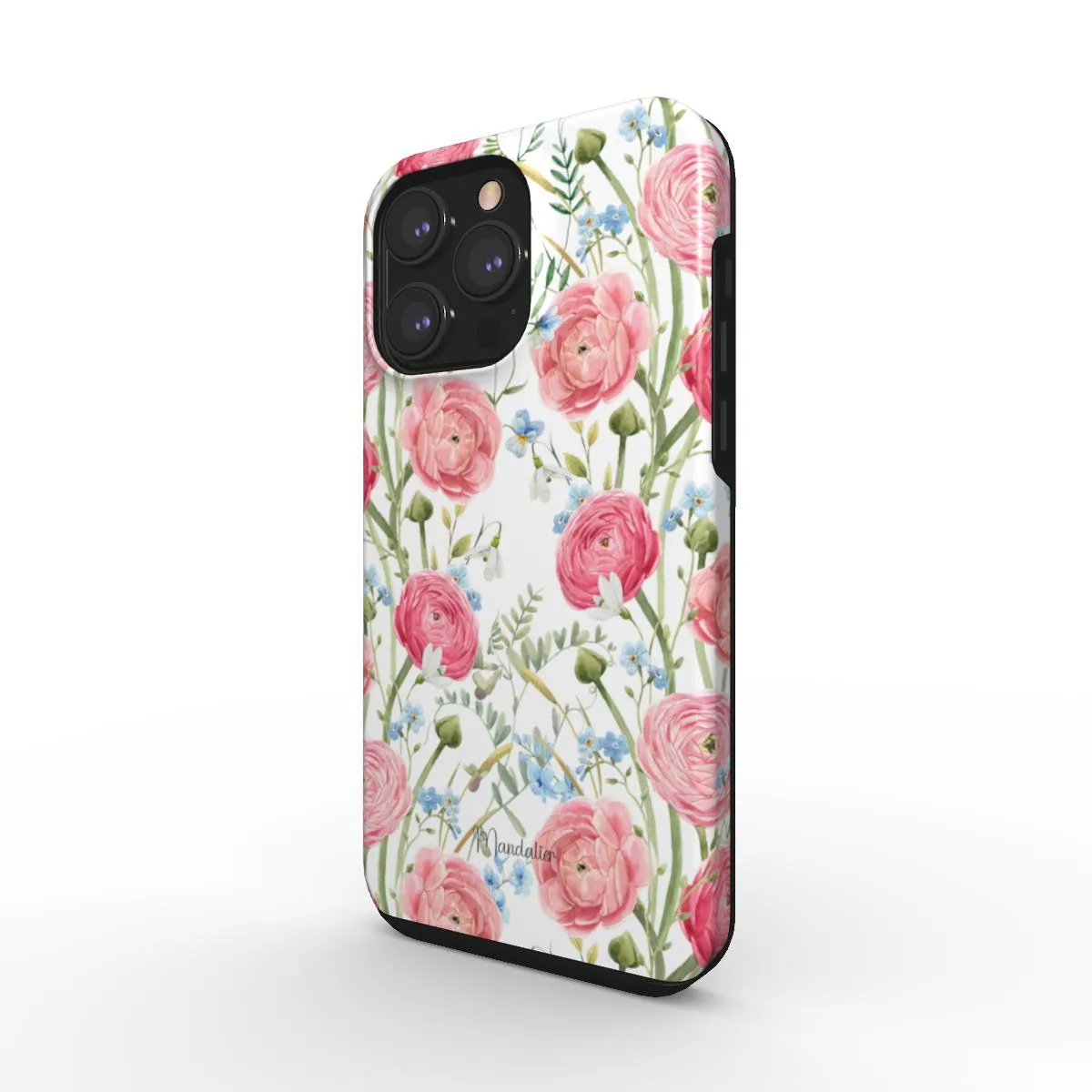 Tough Phone Case|Pink Floral Elegance