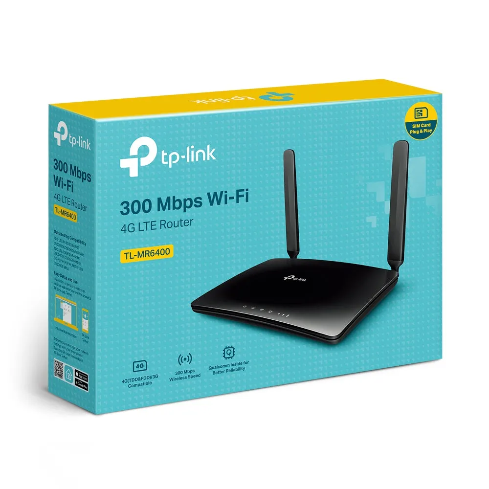 Tp-Link Tl-Mr6400 Wireless Router Single-Band (2.4 Ghz) Fast Ethernet 3G 4G Black