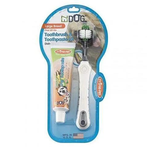 Triple Pet Dental Toothpaste and Brush Kit for Large Dogs***