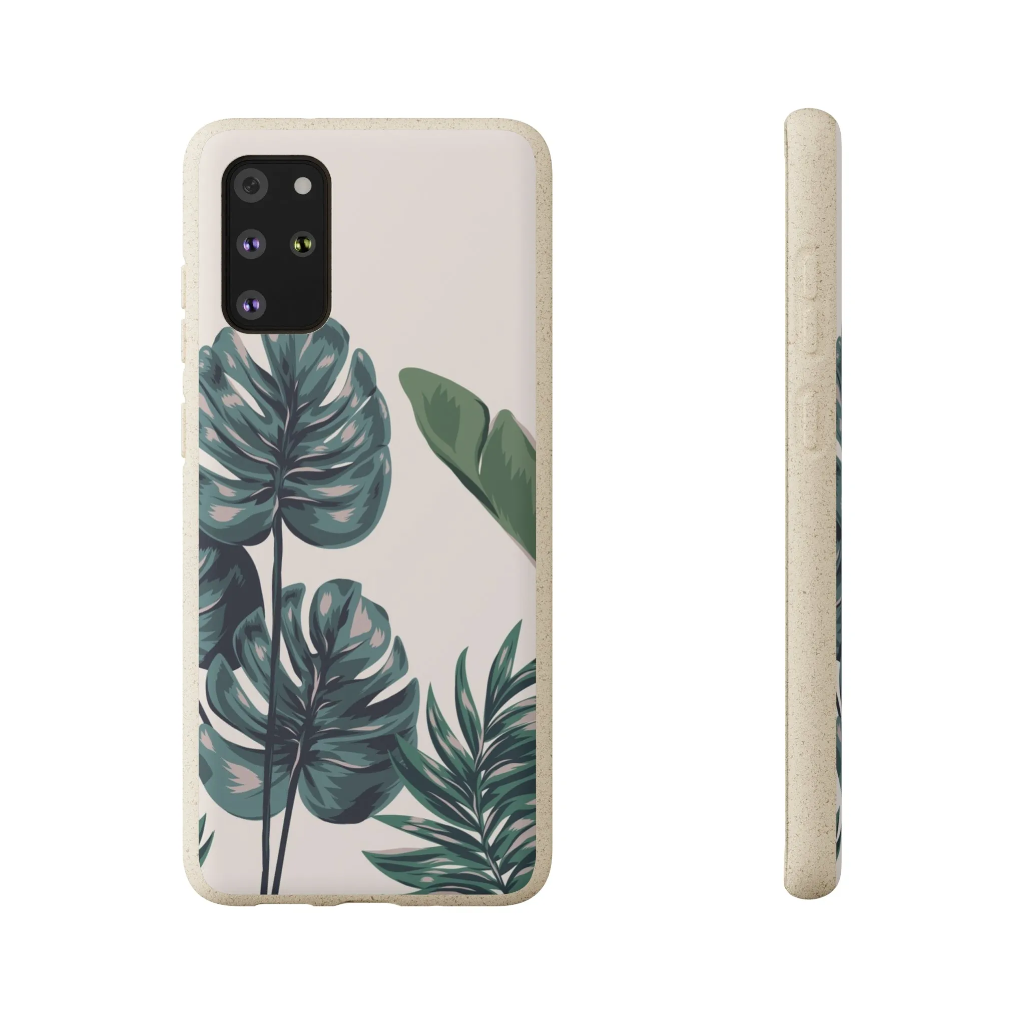 Tropical leaves iPhone 13 12 Pro Case, 11 Vegan Biodegradable Compostable Plant Samsung Galaxy S20 S21 S22 Eco Friendly Cell Phone