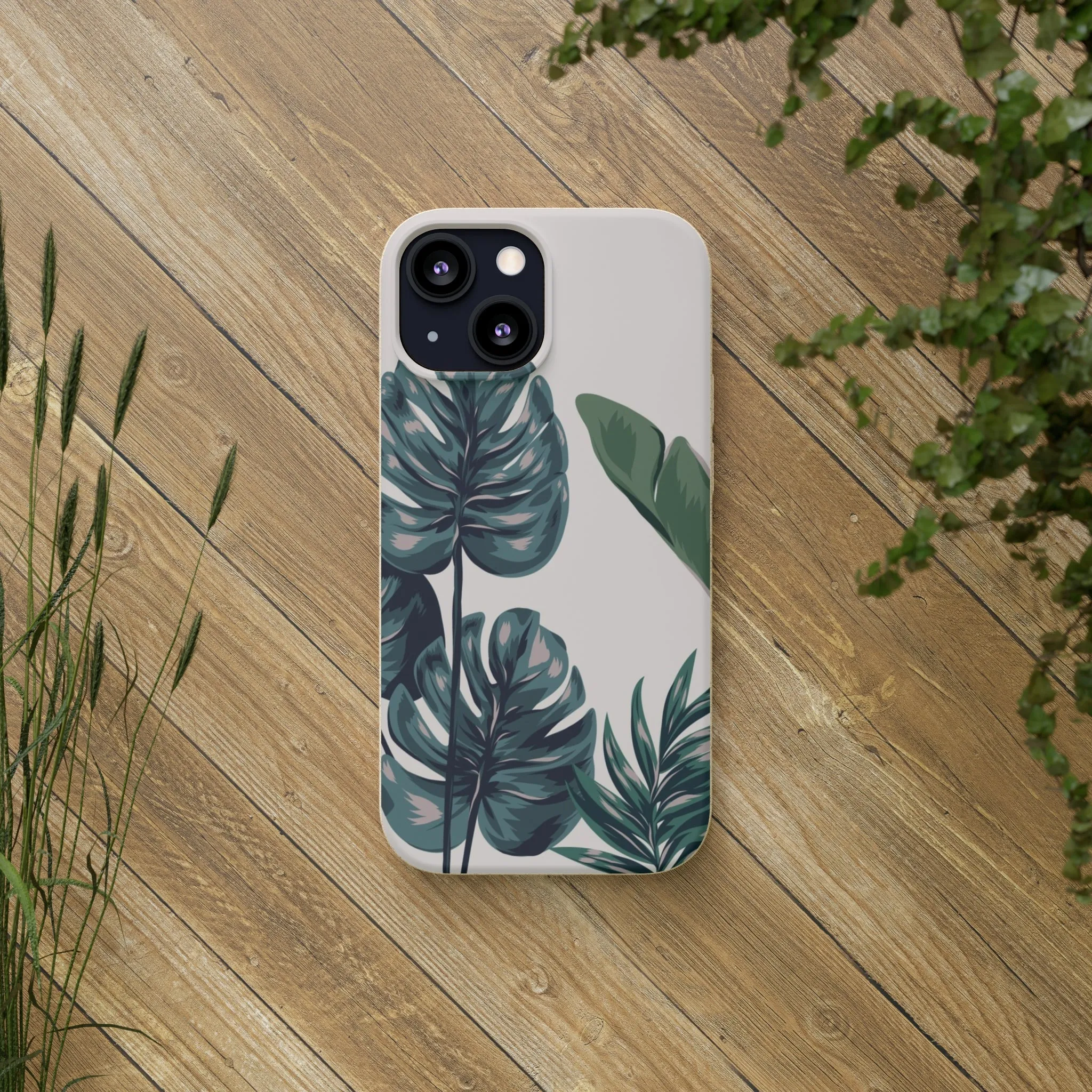 Tropical leaves iPhone 13 12 Pro Case, 11 Vegan Biodegradable Compostable Plant Samsung Galaxy S20 S21 S22 Eco Friendly Cell Phone