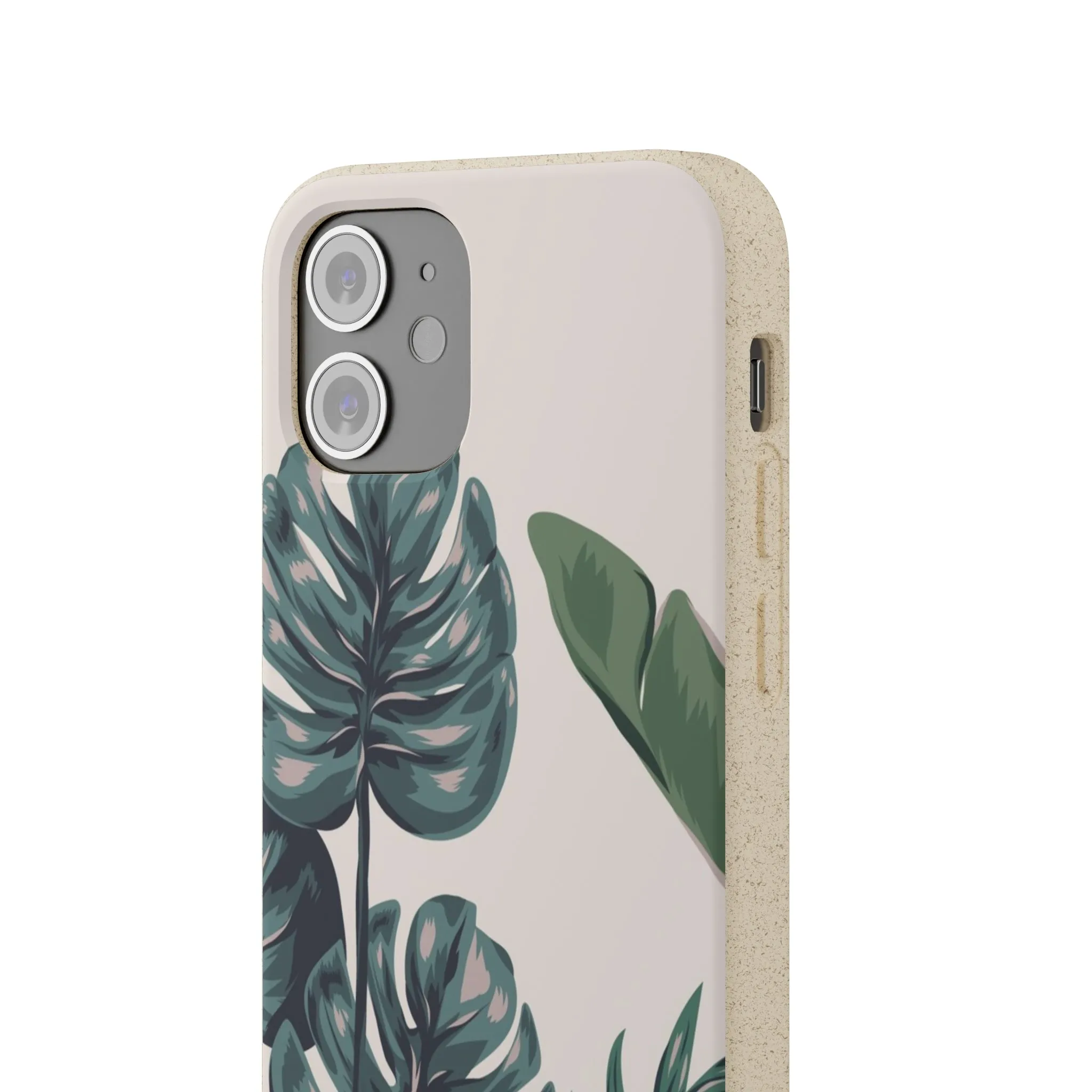 Tropical leaves iPhone 13 12 Pro Case, 11 Vegan Biodegradable Compostable Plant Samsung Galaxy S20 S21 S22 Eco Friendly Cell Phone